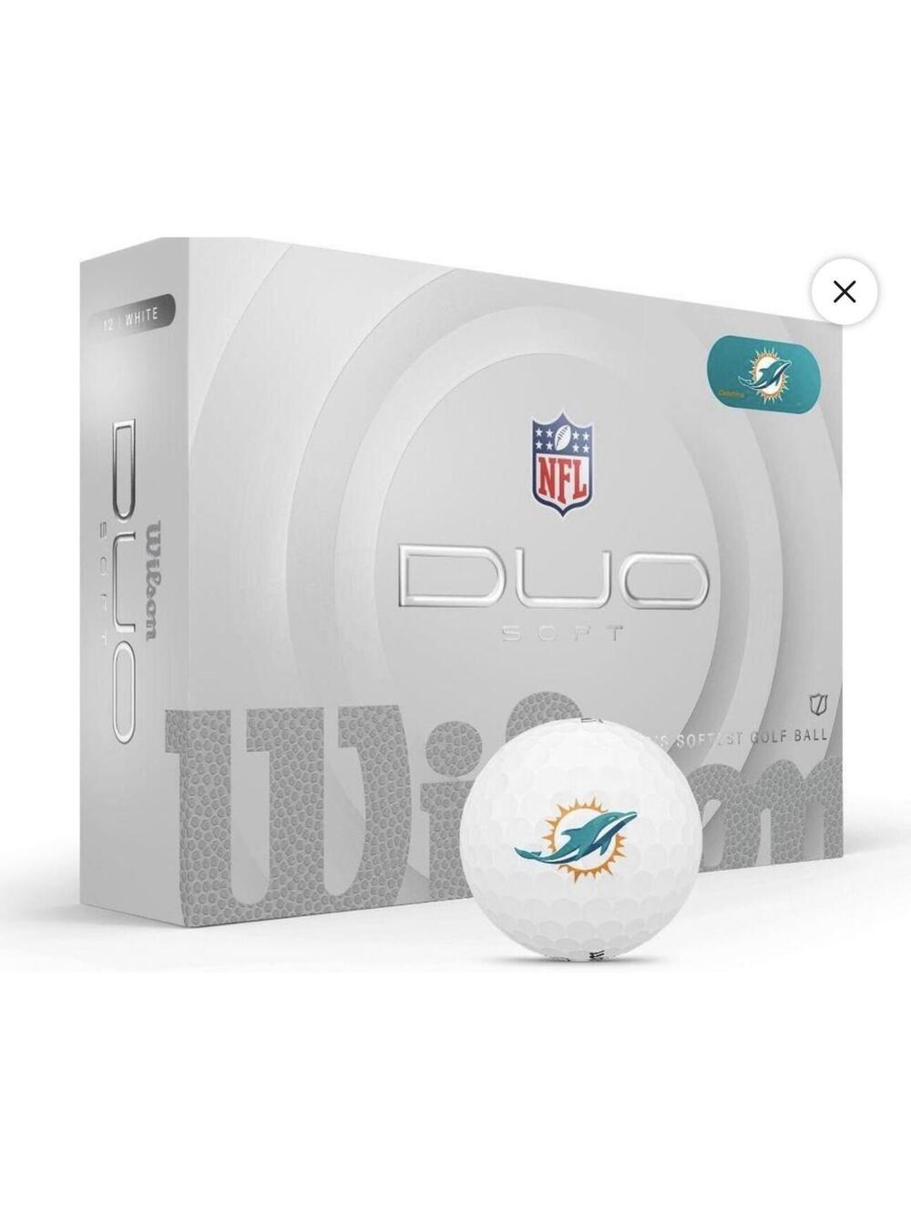 Wilson Duo Soft Golf Balls NFL Miami Dolphins Logo White 12 Pack